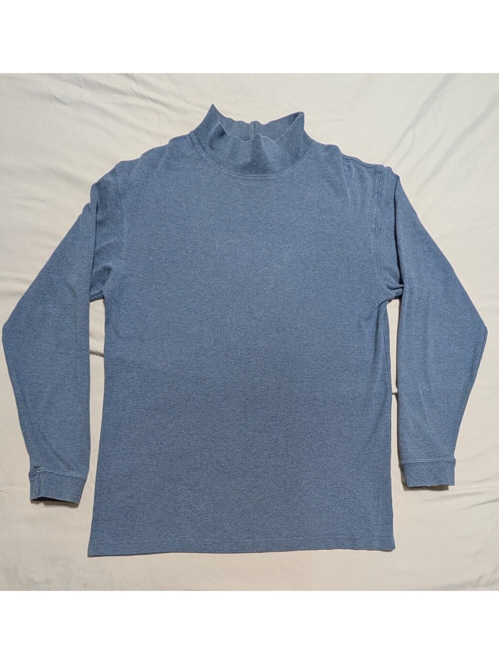 LL Bean Men's M Medium Tall Long Sleeve Mock Neck Turtleneck Blue